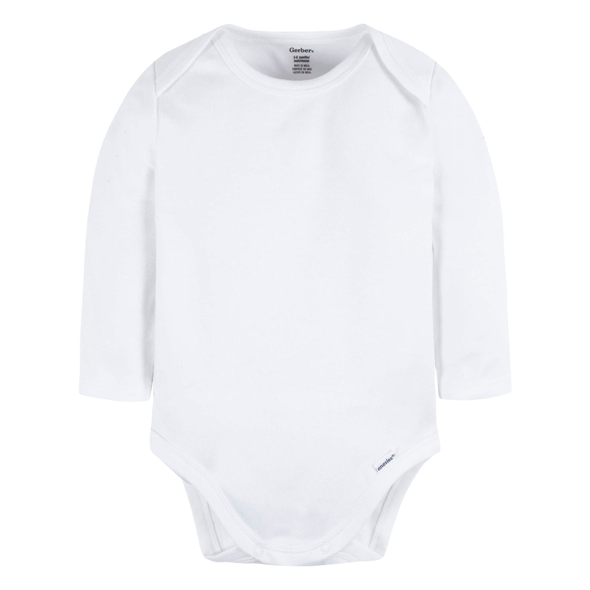 5-Pack Baby White Premium Long Sleeve Lap Shoulder Onesies Bodysuits, view 2