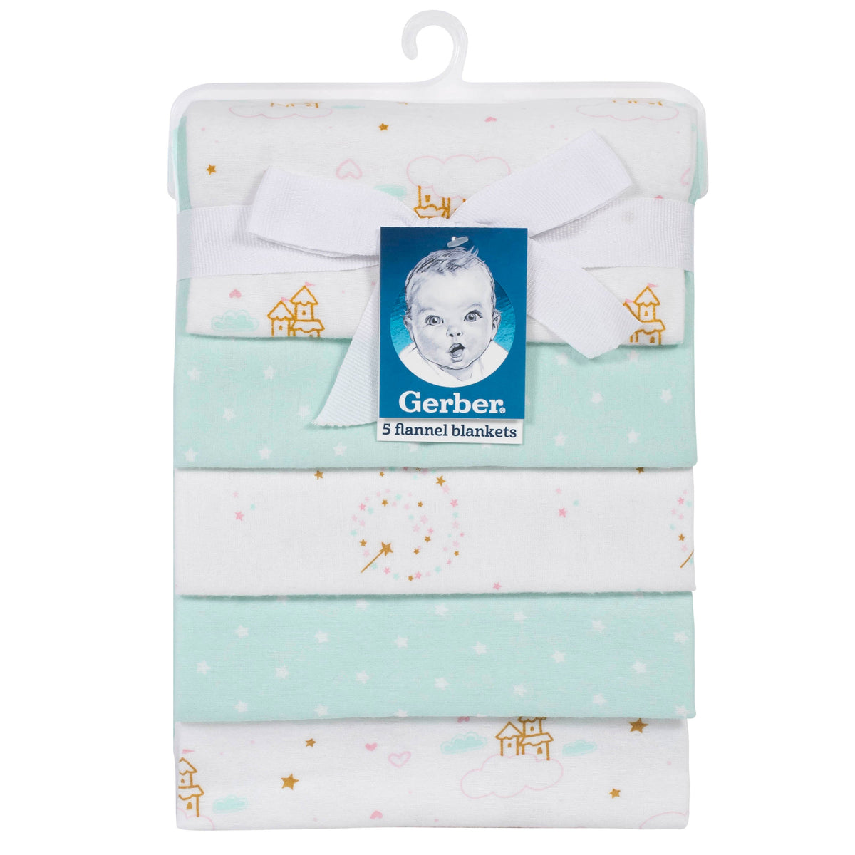 5-Pack Girls Blue Princess Flannel Blankets, view 2