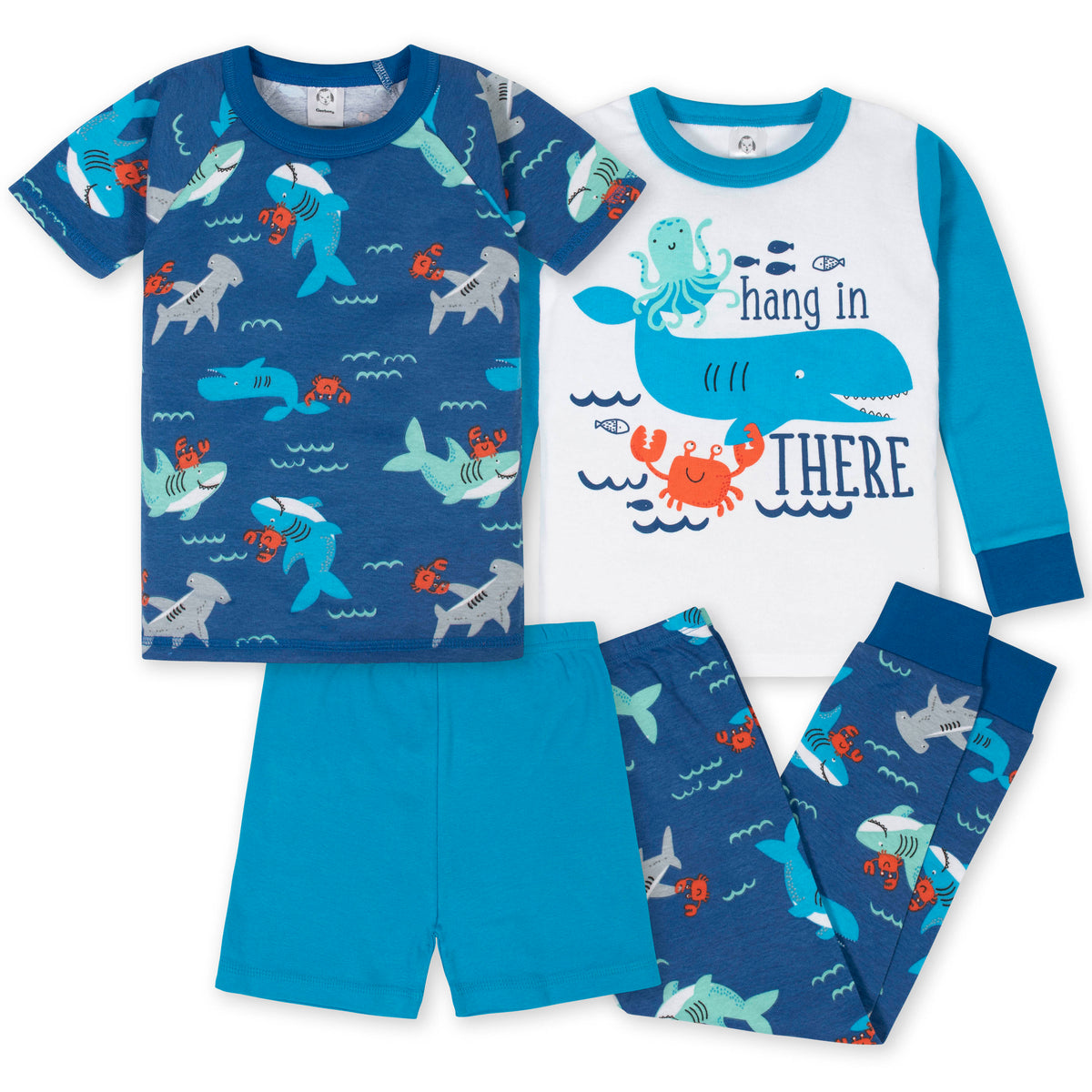 4-Piece Boys Sea Cotton Pajamas