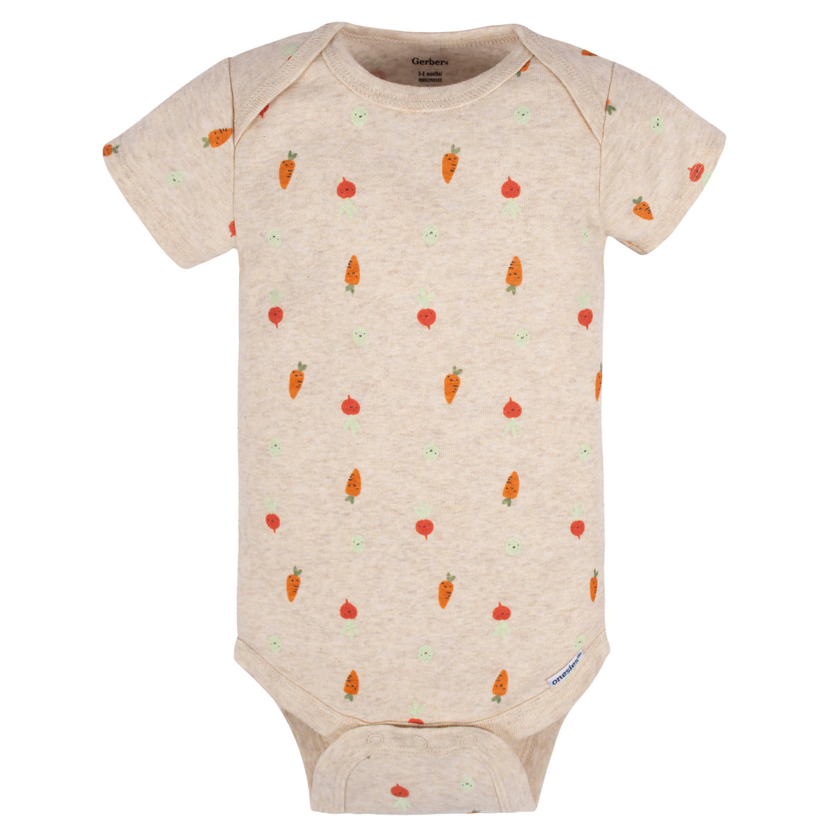 8-Pack Baby Neutral Happy Veggies Onesies Bodysuits, view 8