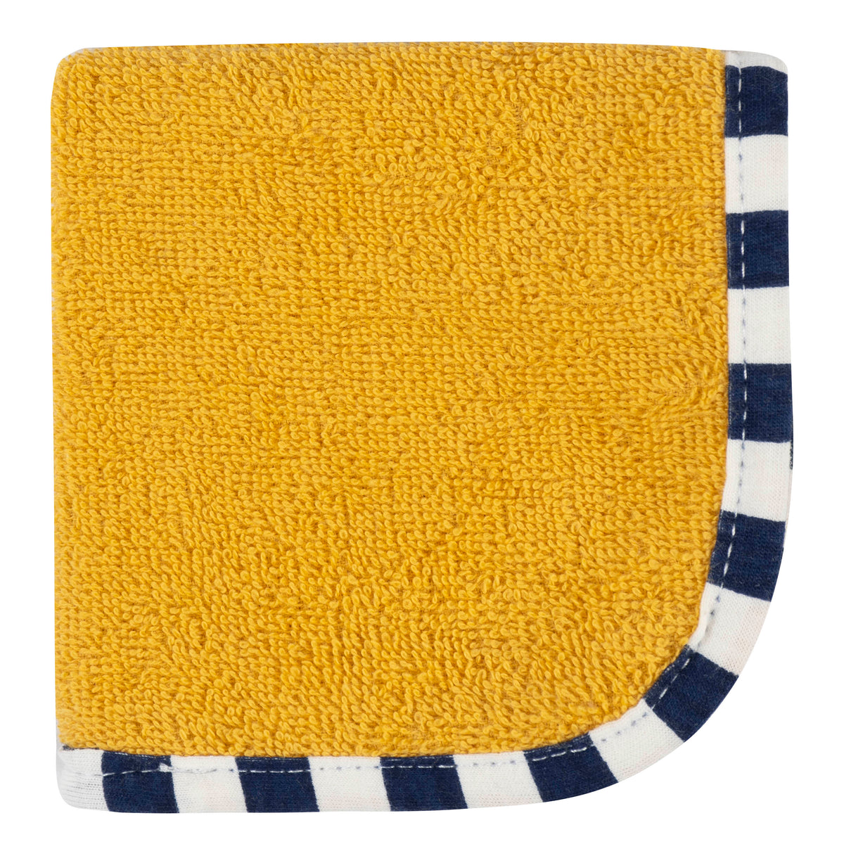 4-Pack Boys Gold & Navy Woven Washcloths, view 2