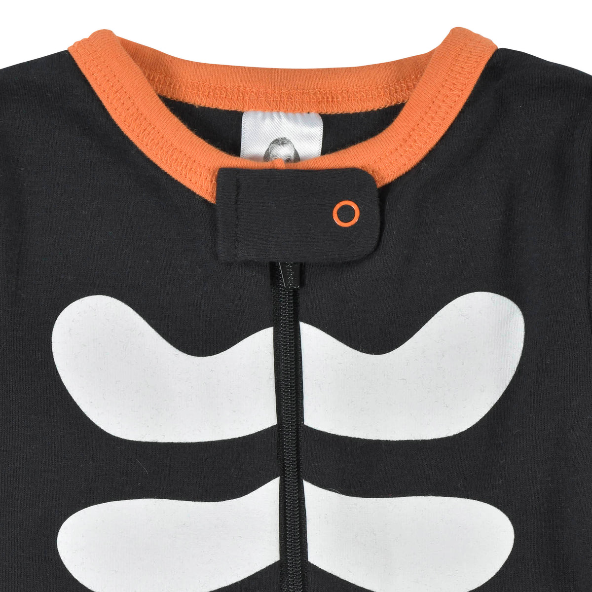 Baby Skeleton Snug Fit Footed Cotton Pajamas, view 2