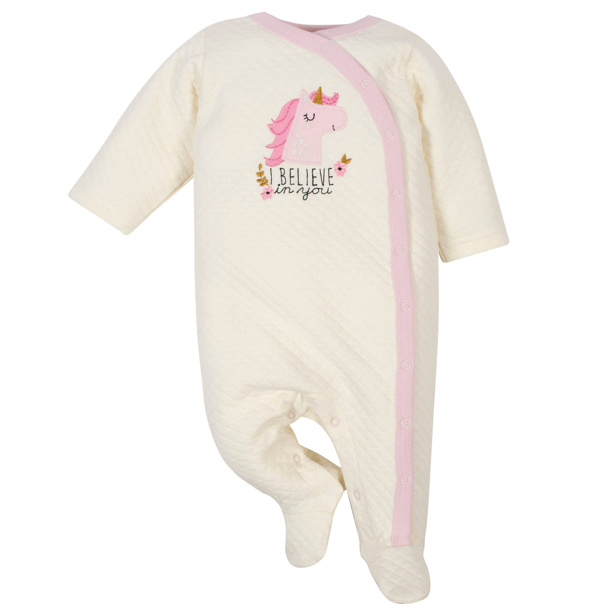 Gerber Baby Girls' Quilted Unicorn Sleep 'n Play