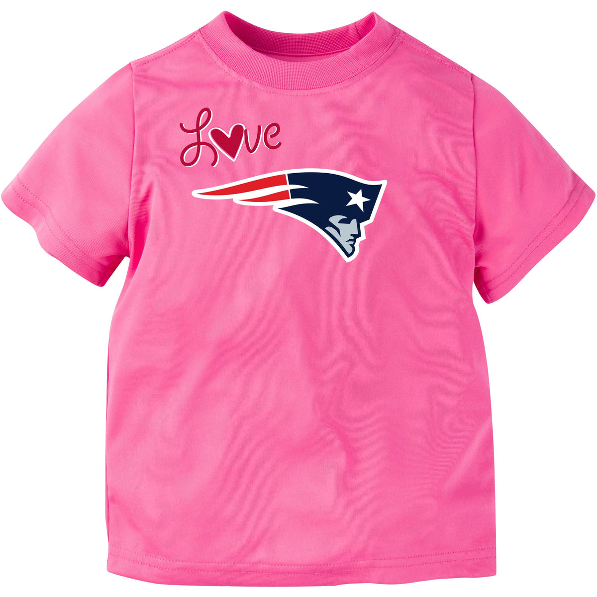 New England Patriots Toddler Girls Performance Short Sleeve Tee Shirt