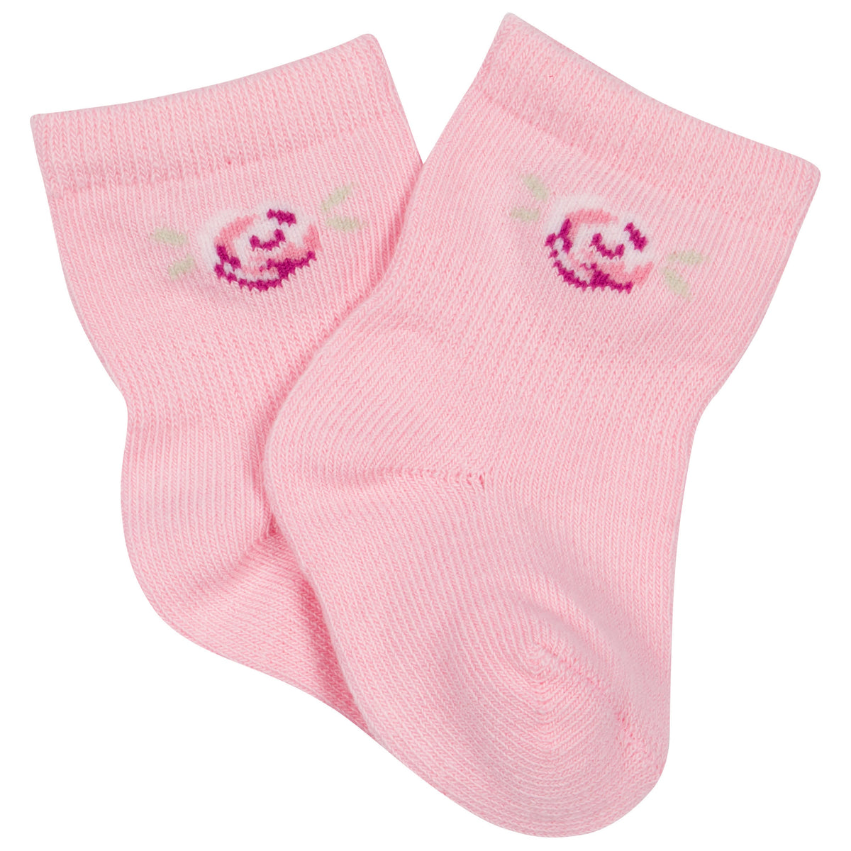 6-Pack Baby Girls Floral Wiggle Proof Socks, view 3