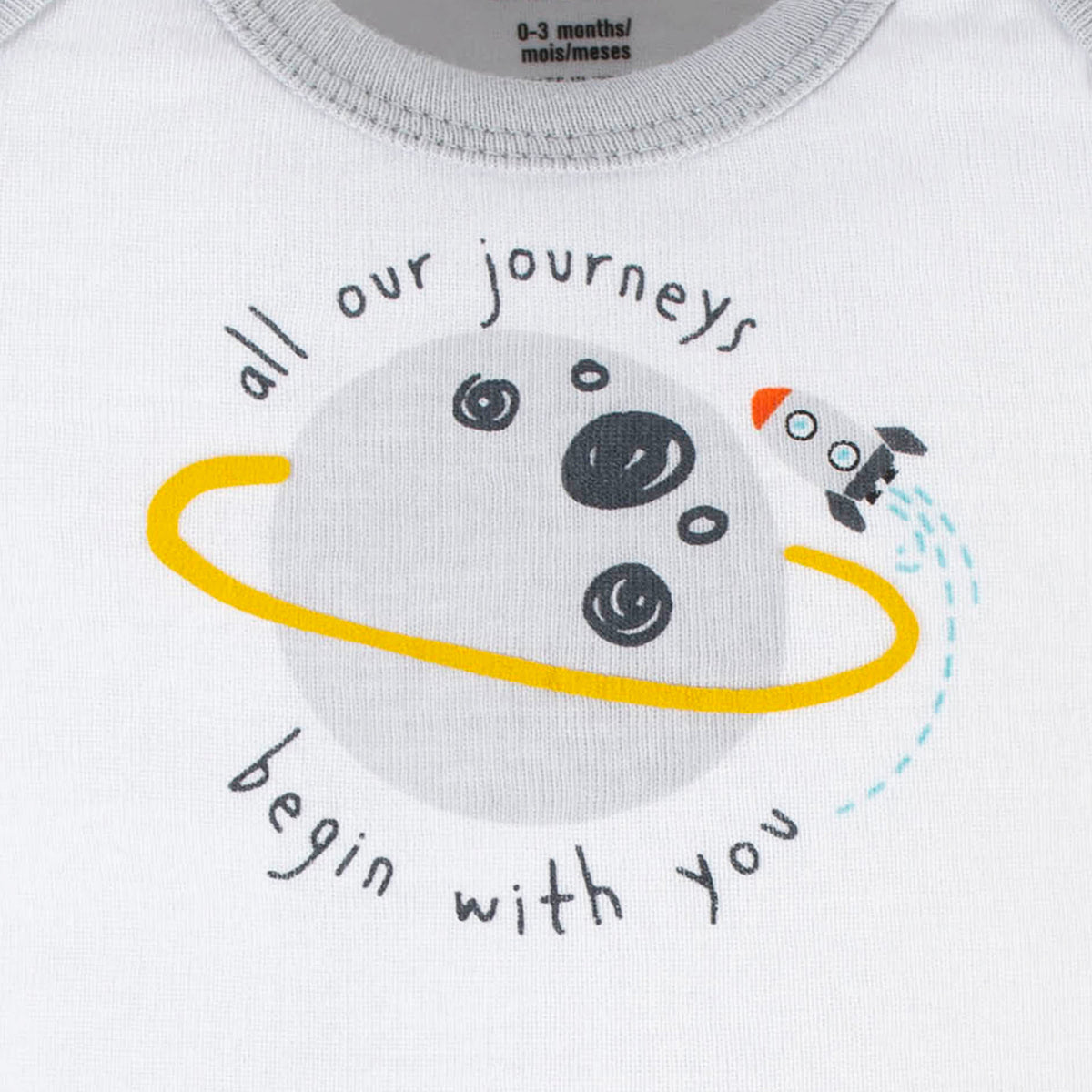 3-Piece Baby Boys Blast Off Short Sleeve Onesies Bodysuits & Pants Set, view 7