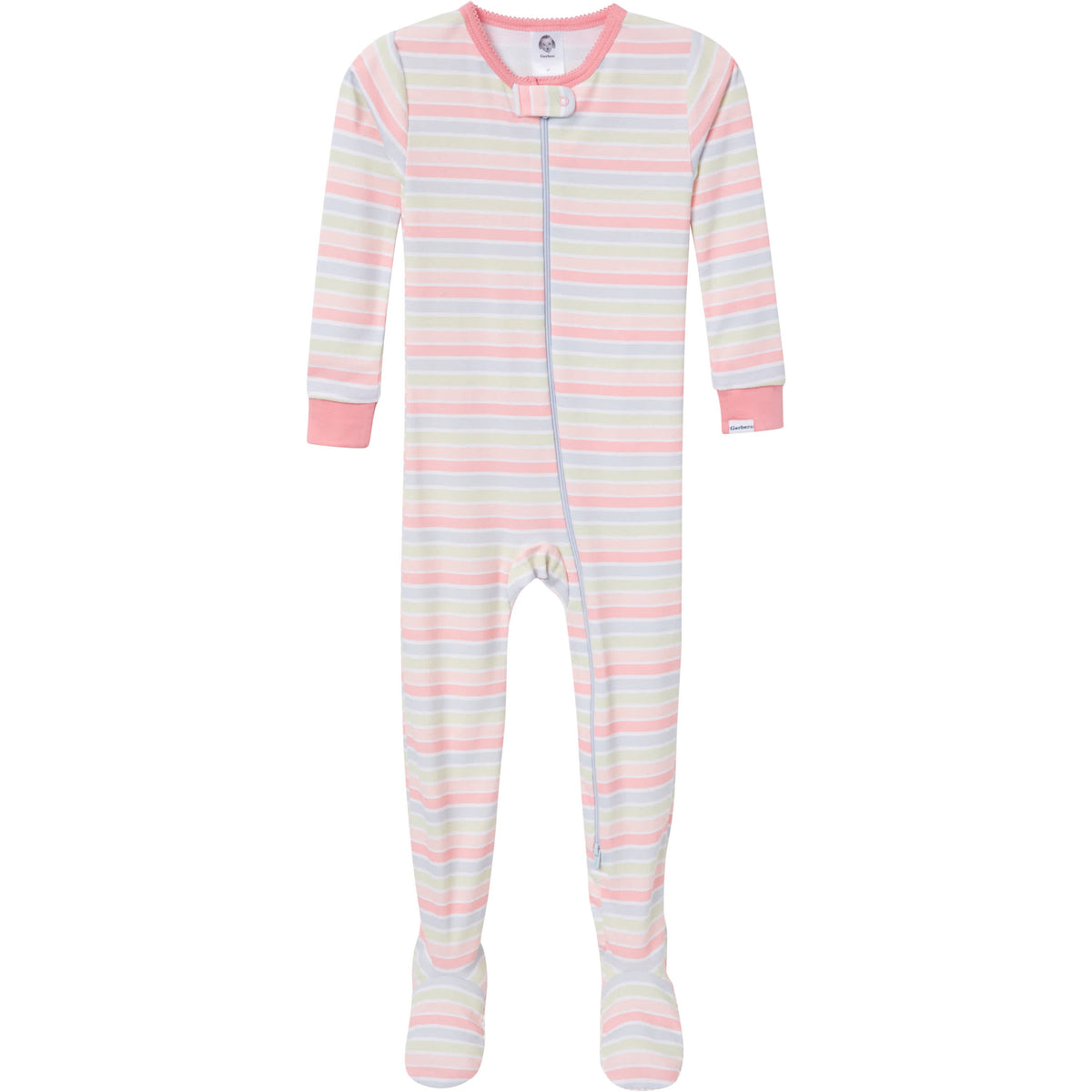 4-Pack Baby & Toddler Girls Butterflies Snug-Fitting Footed Pajamas, view 4