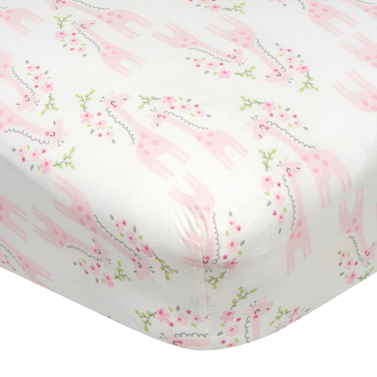 Baby Girls Mommy & Me Giraffe Fitted Crib Sheet
