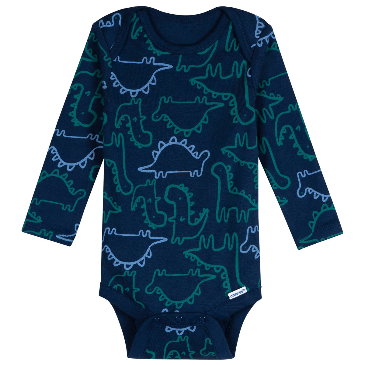 6-Pack Baby Boys Dinos Long Sleeve Onesies Bodysuits, view 6