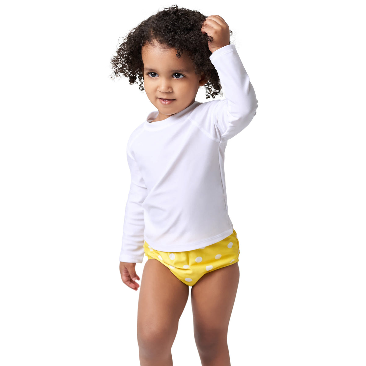 Baby & Toddler Neutral White Rashguard, view 4