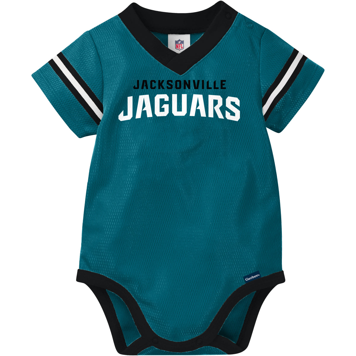 Baby Boys Jaguars Short Sleeve Jersey Bodysuit, view 2