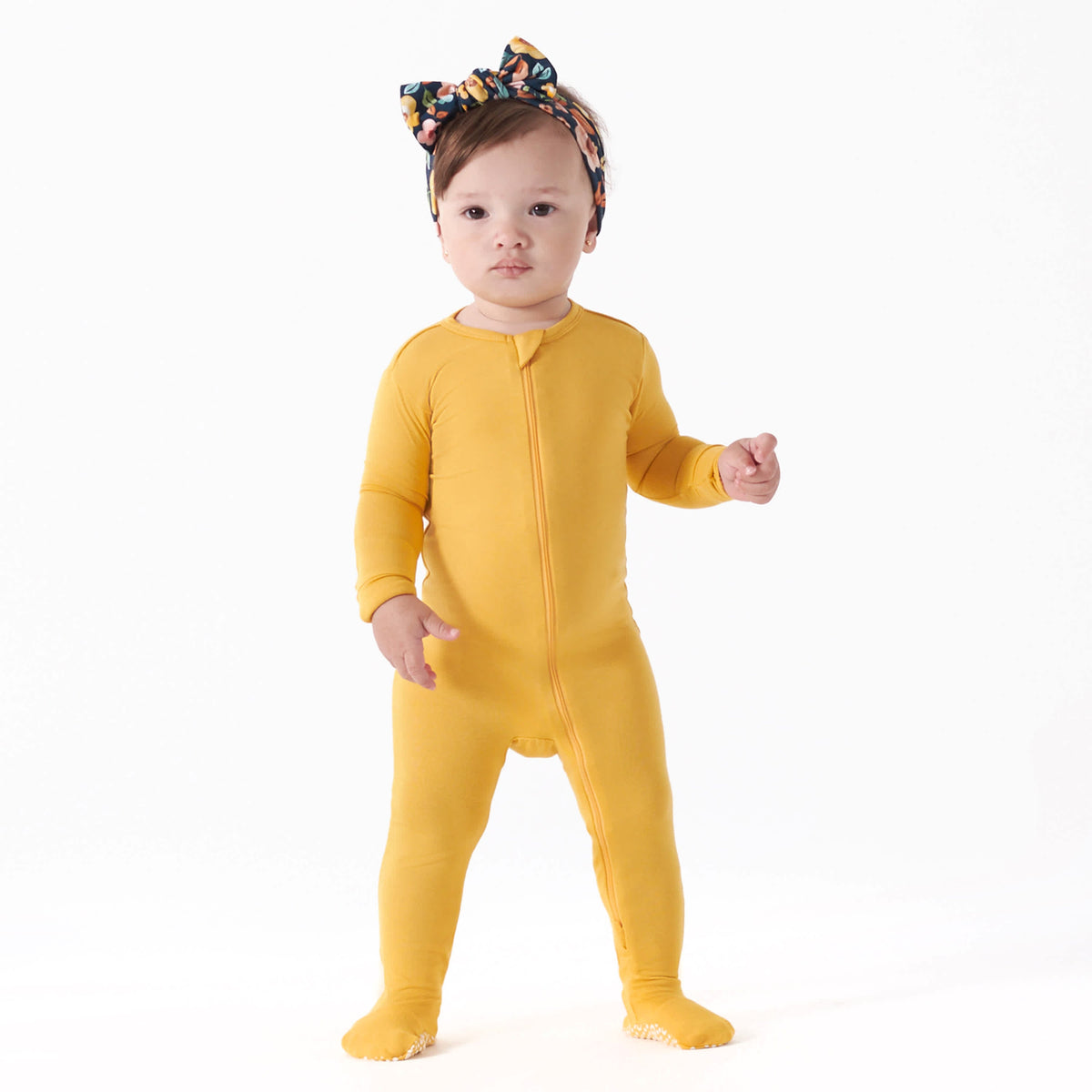 Baby & Toddler Honey Buttery Soft Viscose Made from Eucalyptus Snug Fit Footed Pajamas, view 1