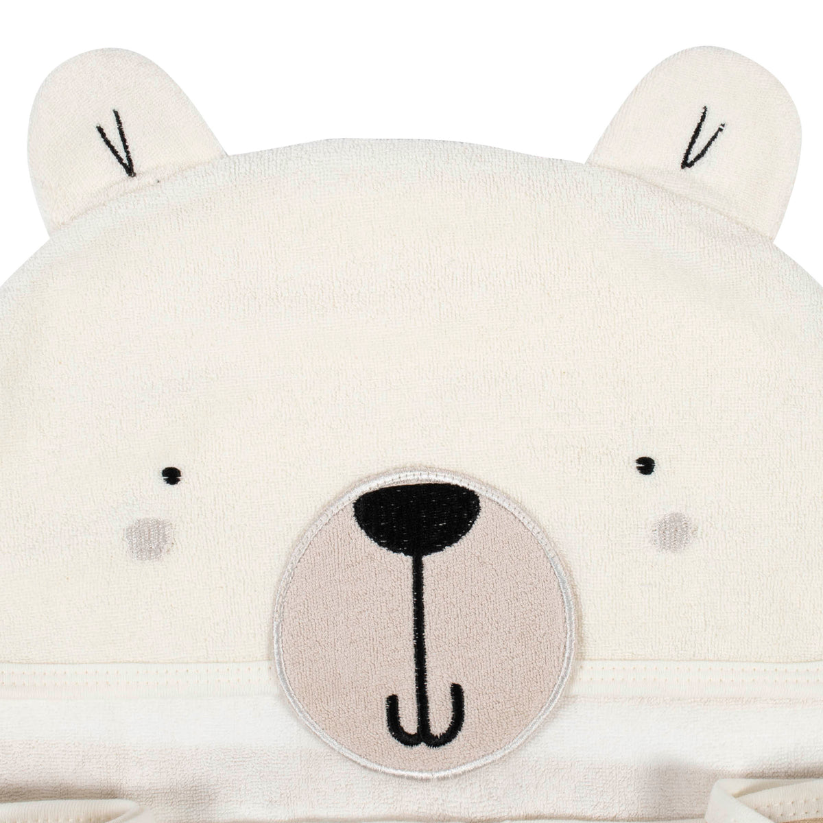 Organic Baby Boys Bear Hooded Bath Wrap, view 3