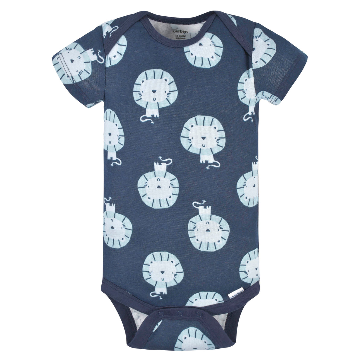 3-Pack Baby Boys Lion Short Sleeve Onesies Bodysuits, view 5
