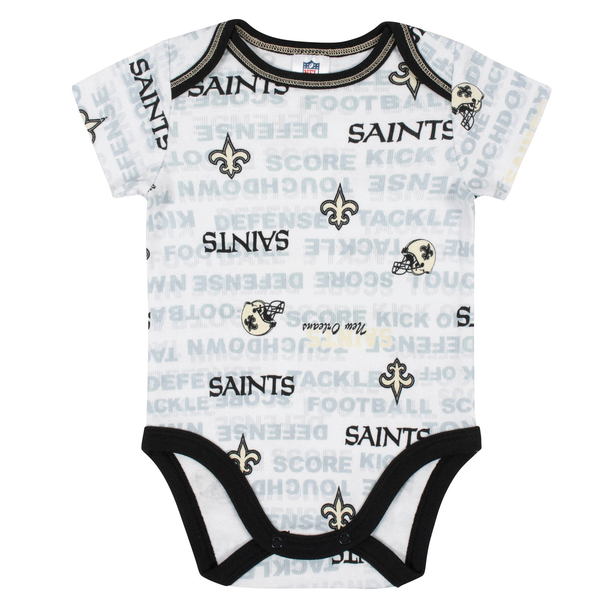 Baby Boys 3-Piece New Orleans Saints Bodysuit, Cap, and Bib Set, view 2