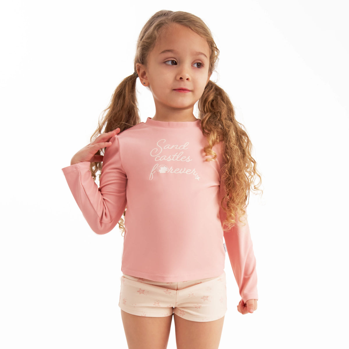 2-Piece Infant & Toddler Girls Starfish Rashguard Set, view 3