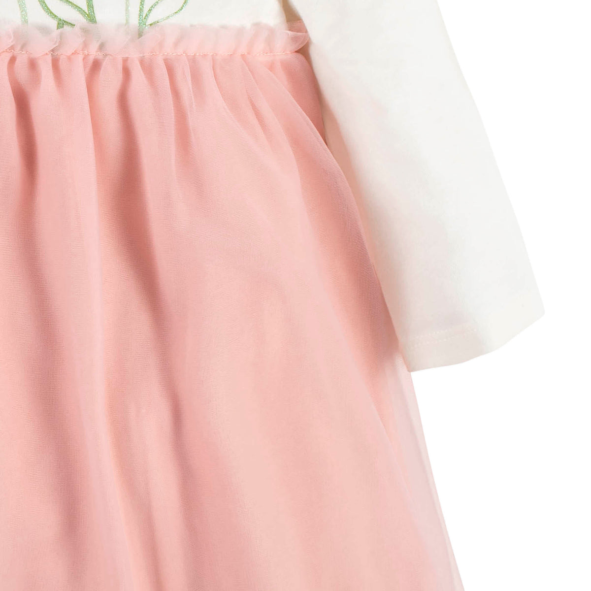 Baby & Toddler Girls Floral Long Sleeve Tulle Dress, view 3