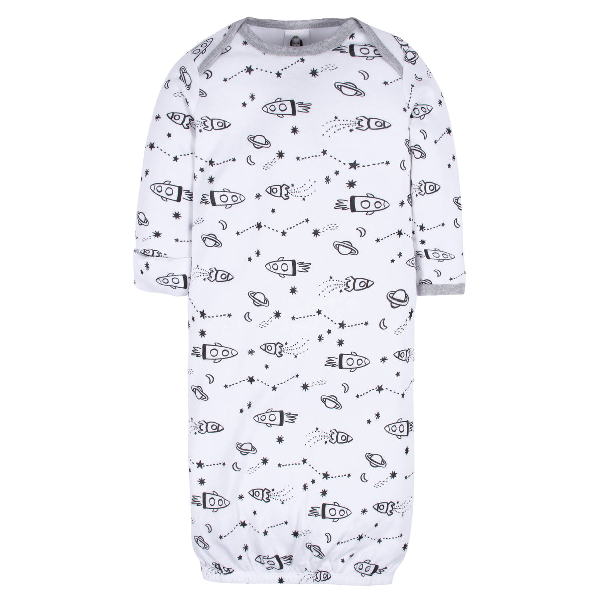 4-Pack Baby Boys Space Explorer Gowns, view 8