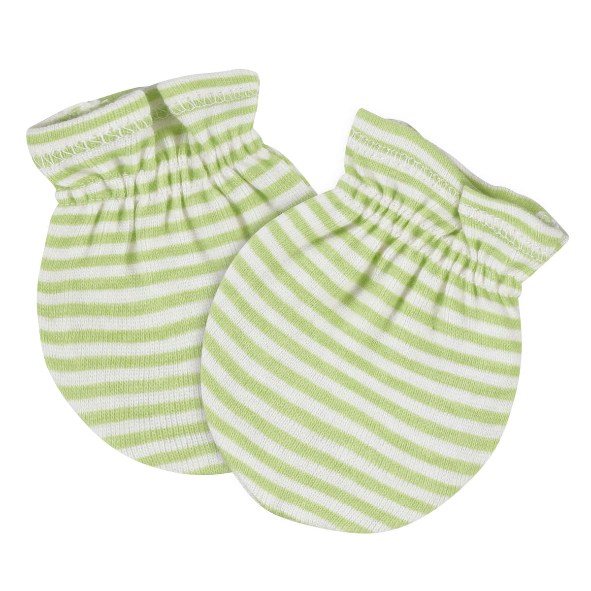 4-Piece Baby Neutral Avocado Caps & No Scratch Mittens Set, view 3