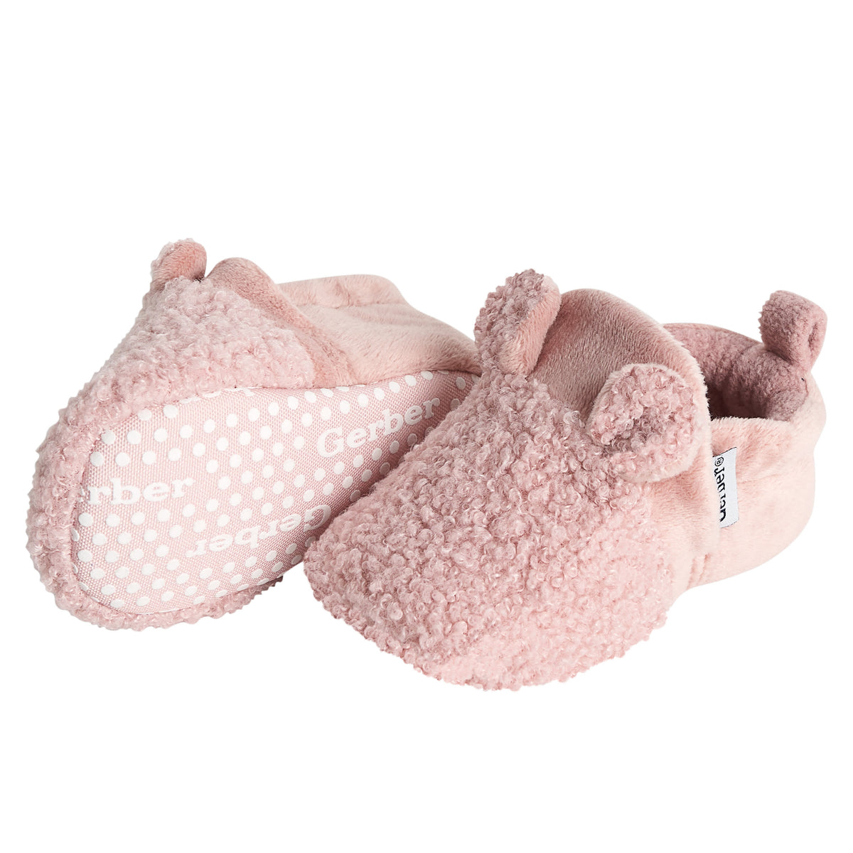 Baby Girls Pink Sherpa Booties, view 3