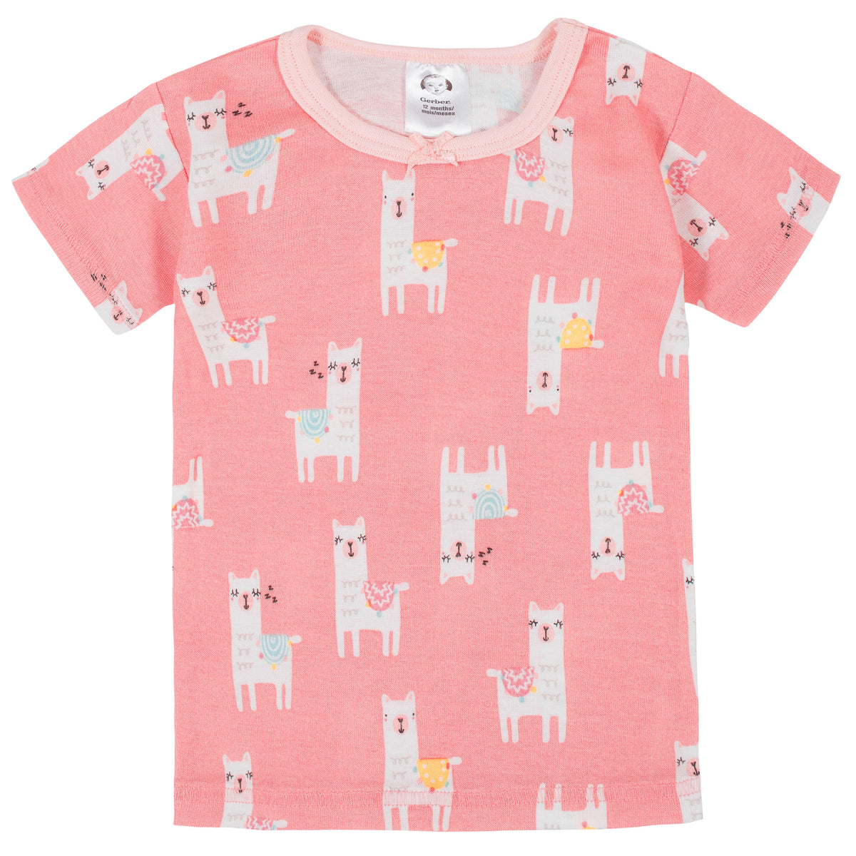 4-Piece Girls Llama Snug Fit Cotton Pajamas, view 2