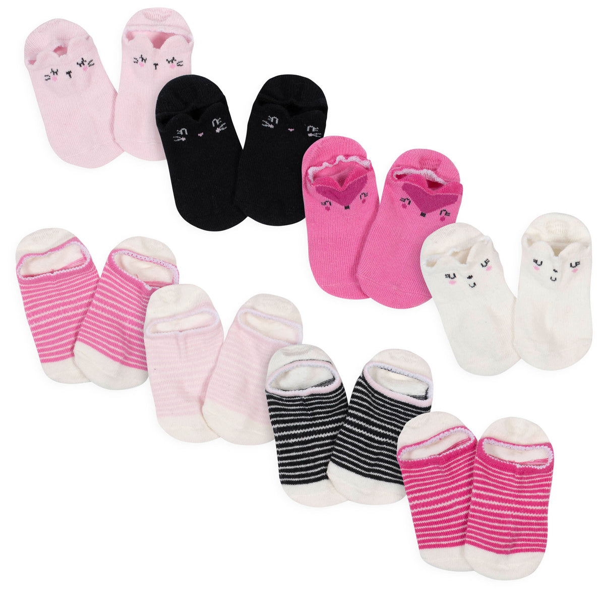 8-Pack Toddler Girls Bunny Jersey Socks