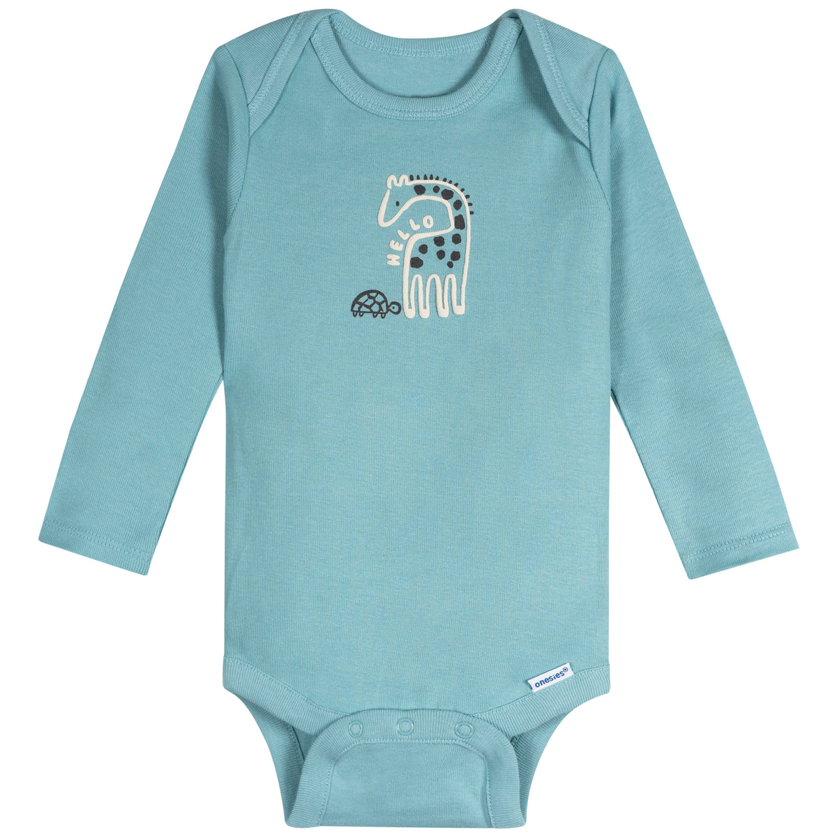 6-Pack Baby Neutral Giraffes Long Sleeve Onesies Bodysuits, view 4