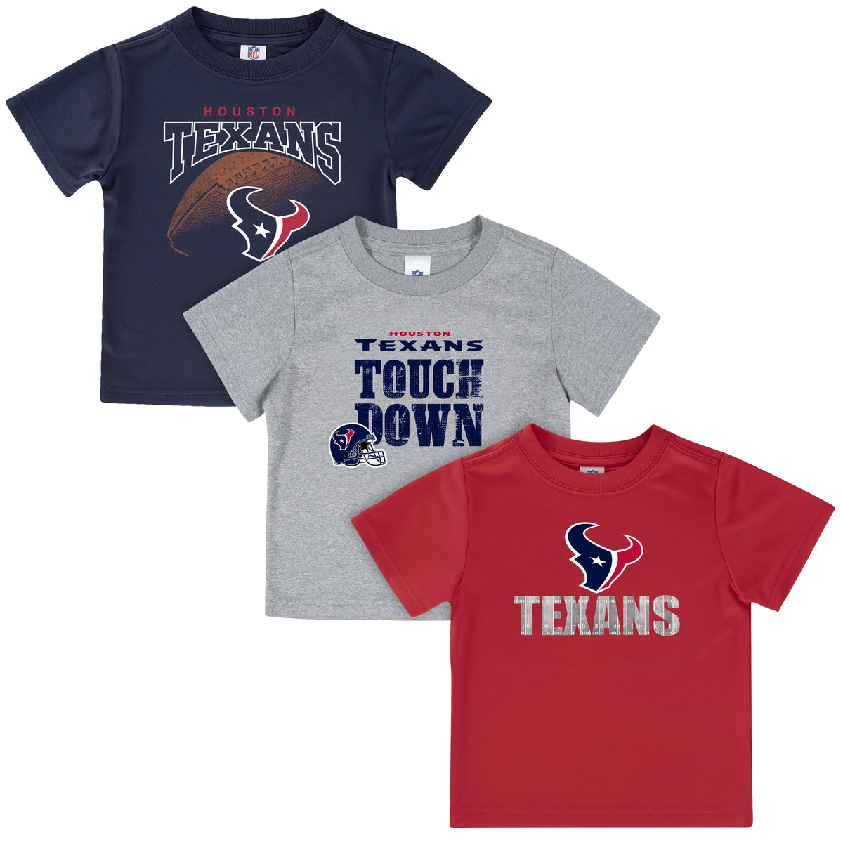 3-Pack Boys Texans Short Sleeve Tees