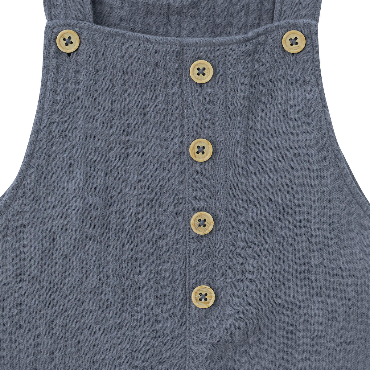 Infant & Toddler Slate Blue Gauze Shortall, view 2