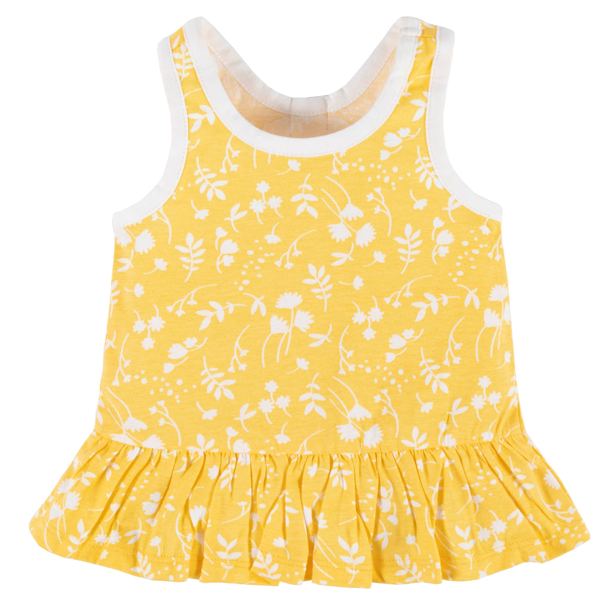 2-Piece Baby Girls Yellow Garden Sleeveless Tunic & Legging Set, view 2