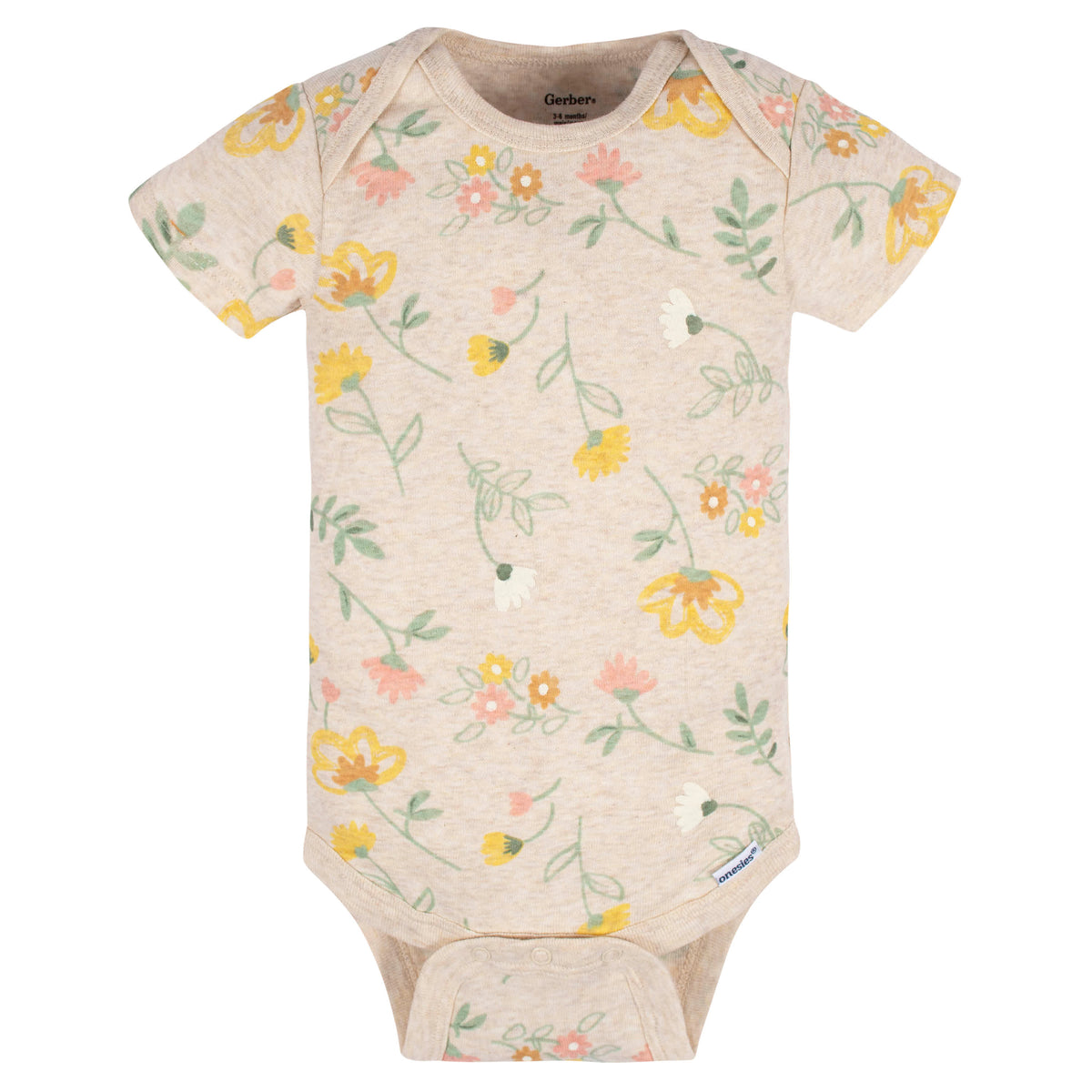 8-Pack Baby Girls Golden Floral Onesies Bodysuits, view 8