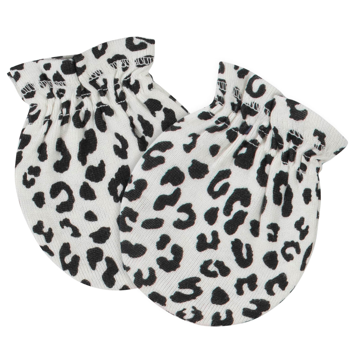 4-Pack Baby Girls Leopard No Scratch Mittens, view 2