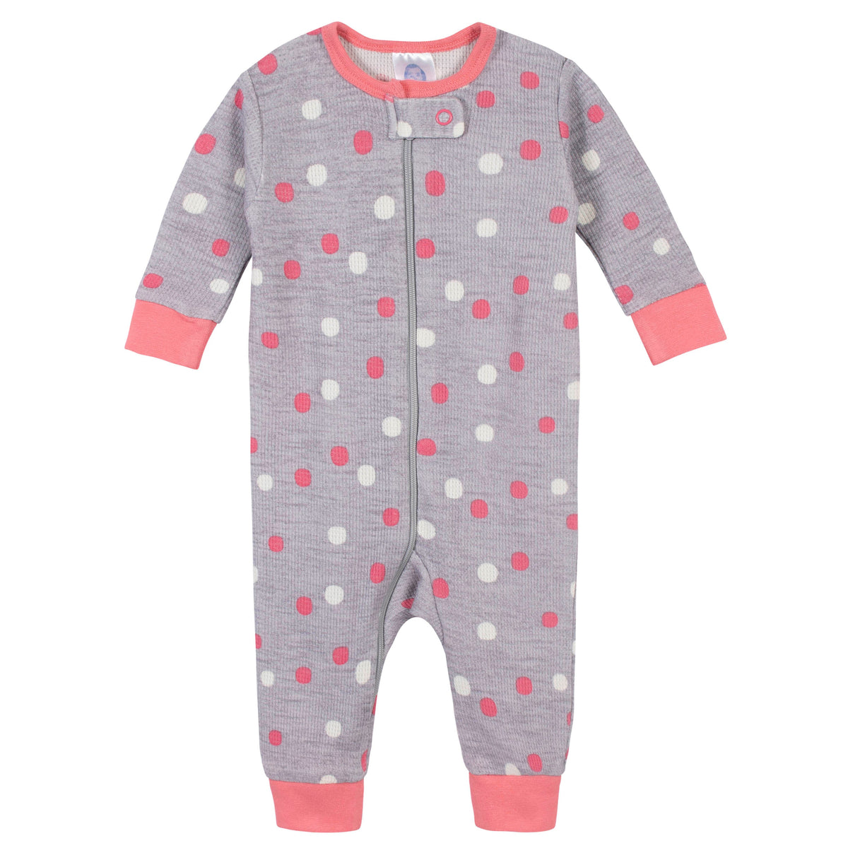 2-Pack Baby Girls Bear Thermal Footless Unionsuits, view 2