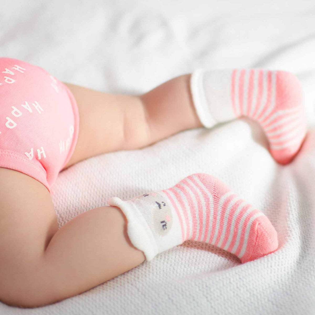 6-Pack Baby Girls Fox Jersey Crew Wiggle-Proof Socks, view 3