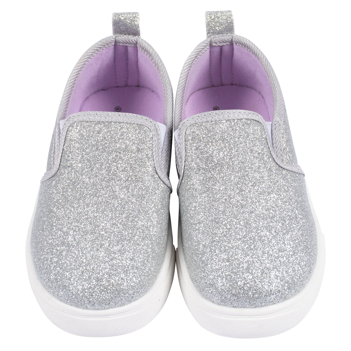 Infant & Toddler Girls Silver Glitter Slip-On Sneaker, view 3