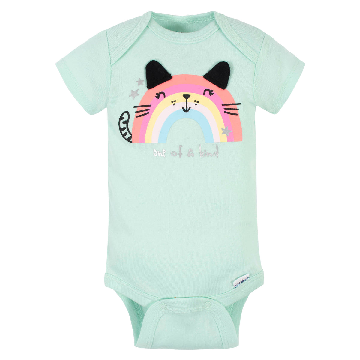 5-Pack Baby Girls Rainbow Short Sleeve Onesies Bodysuits, view 5