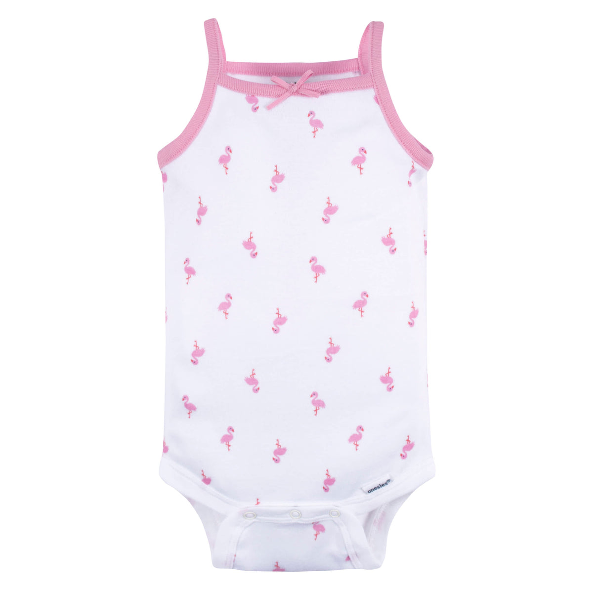 4-Pack Baby Girls Flamingo Fun Sleeveless Onesies Bodysuits, view 9