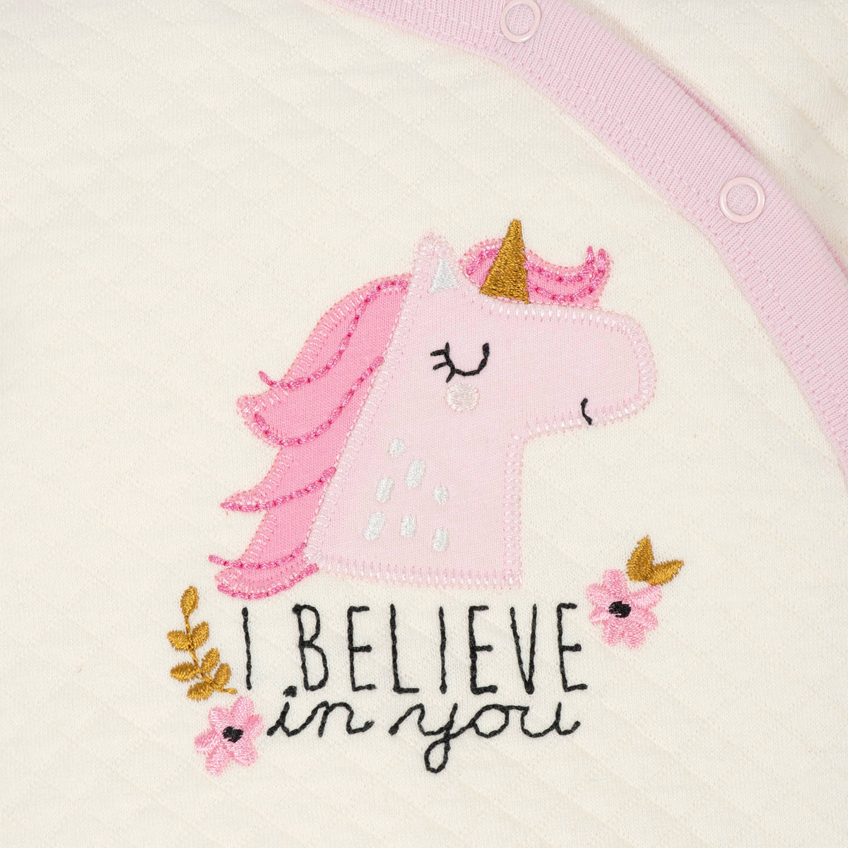 Gerber Baby Girls' Quilted Unicorn Sleep 'n Play, view 2
