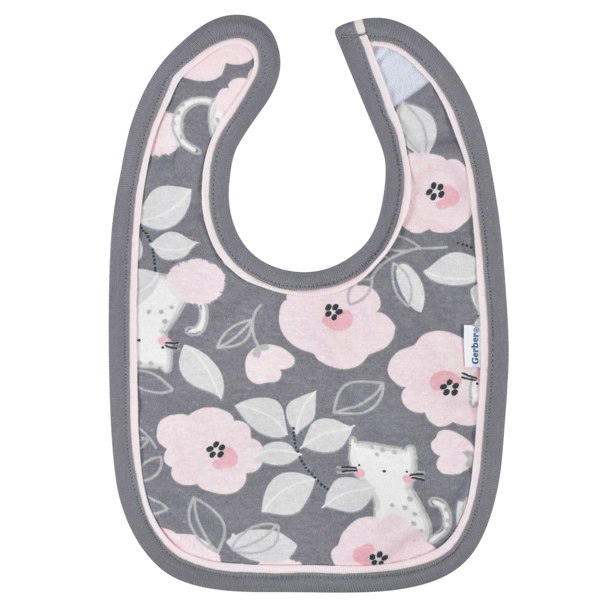 3-Piece Baby Girls Floral Bibs & Burp Set, view 5