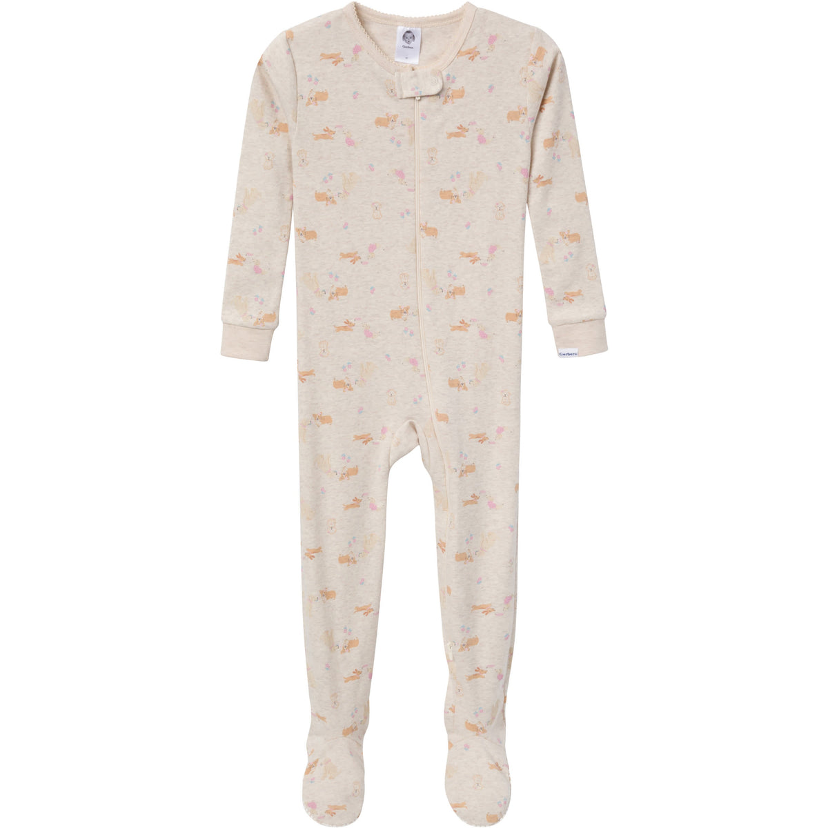 4-Pack Baby & Toddler Girls Dogs Snug-Fitting Footed Pajamas, view 2