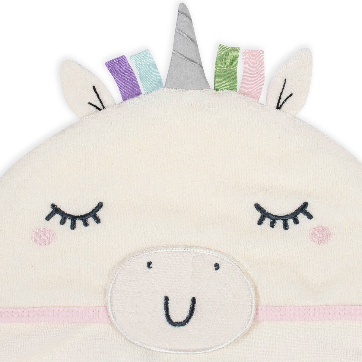 Organic Baby Girls Unicorn Hooded Bath Wrap, view 4