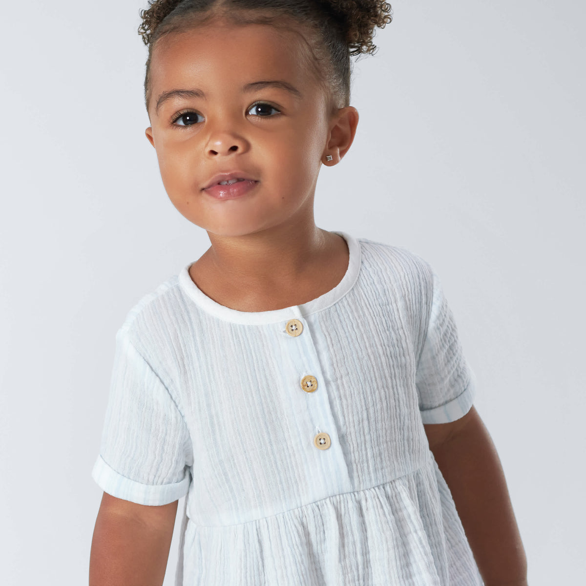 Infant & Toddler Girls Stripes Gauze Dress, view 3