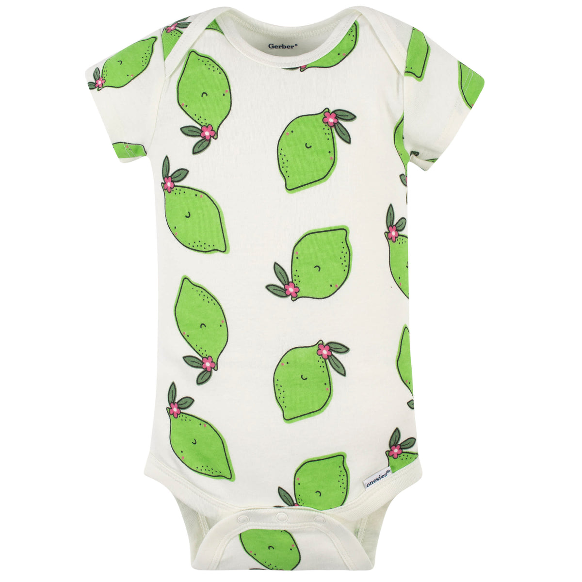 3-Pack Baby Pink Avocados Onesies Bodysuits, view 3