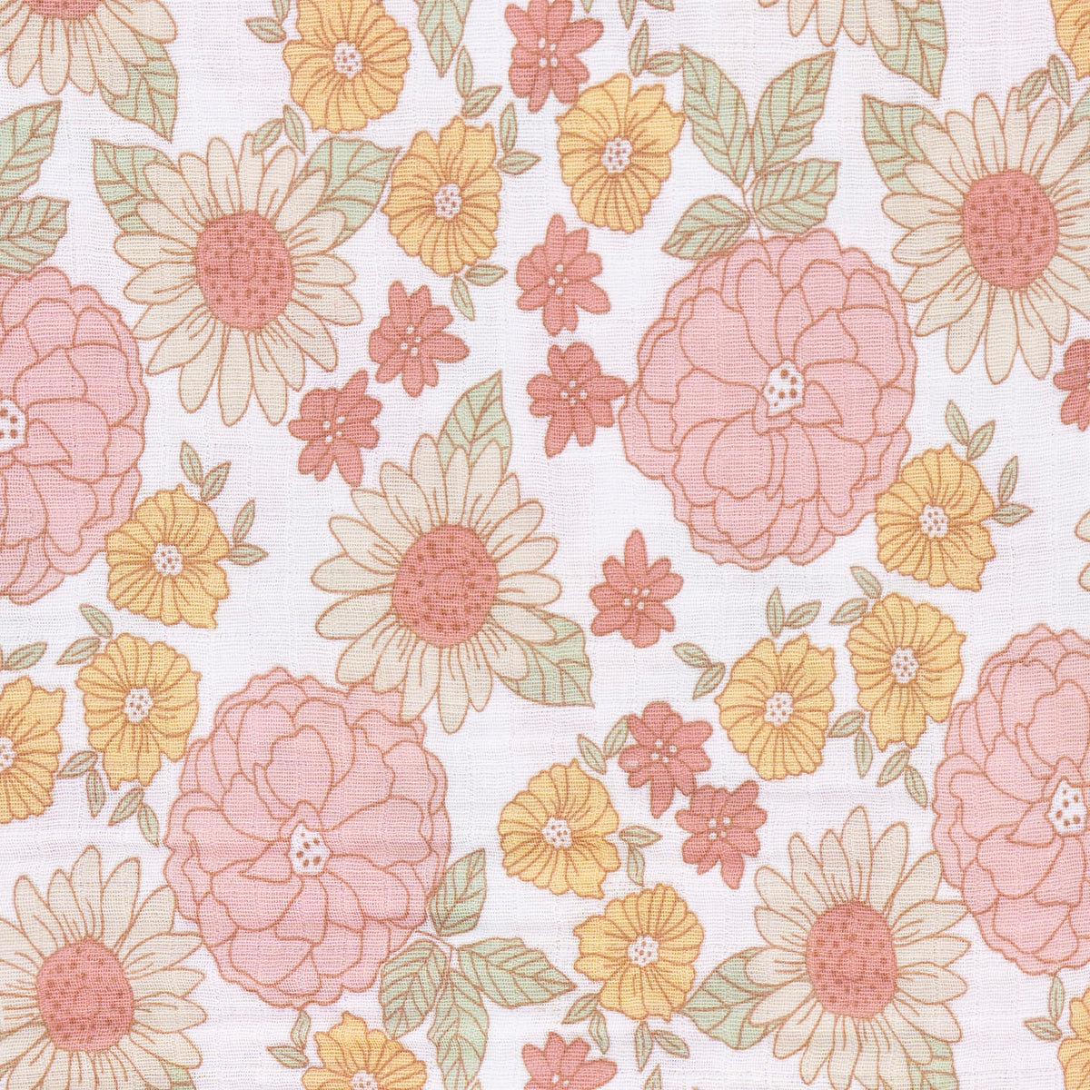 2-Pack Baby Girls Retro Floral Muslin Blanket, view 5