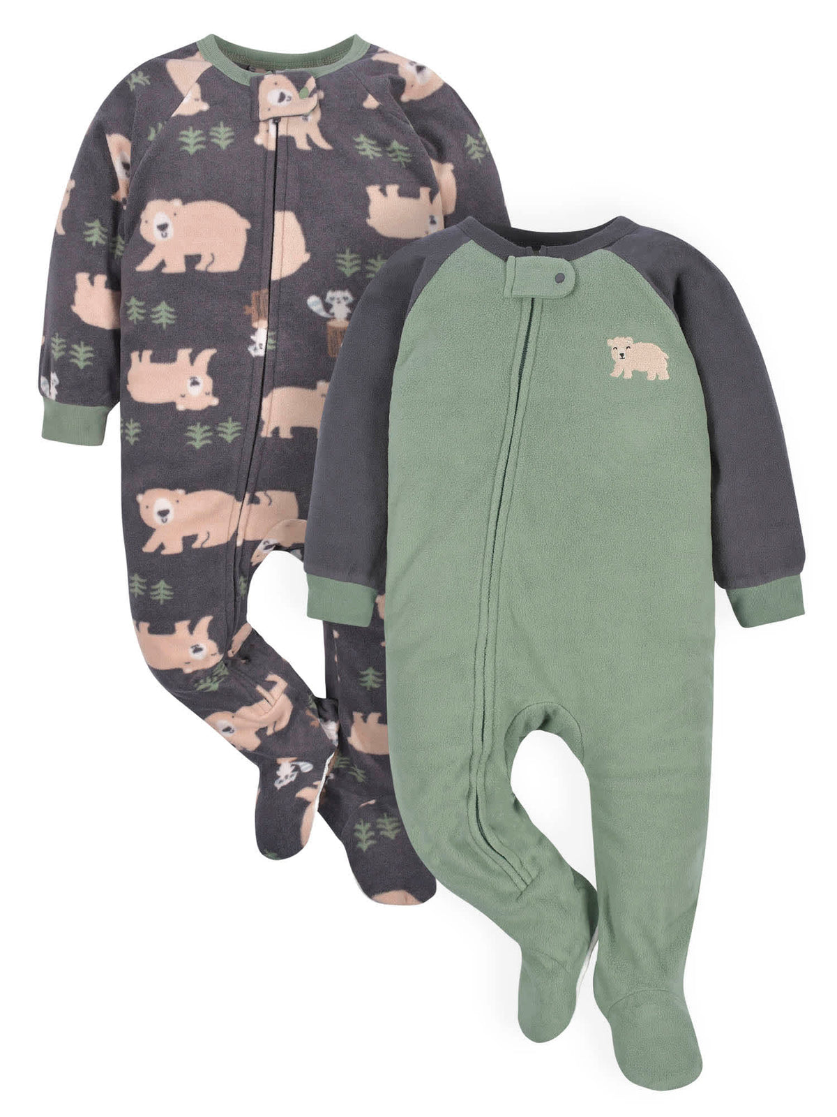 4-Pack Baby & Toddler Boys Buffalo & Bears Fleece Pajamas, view 9