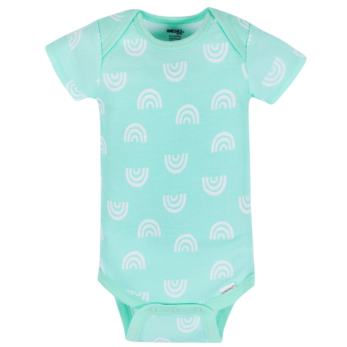 8-Pack Baby Girls Rainbow Floral Short Sleeve Onesies Bodysuits, view 5