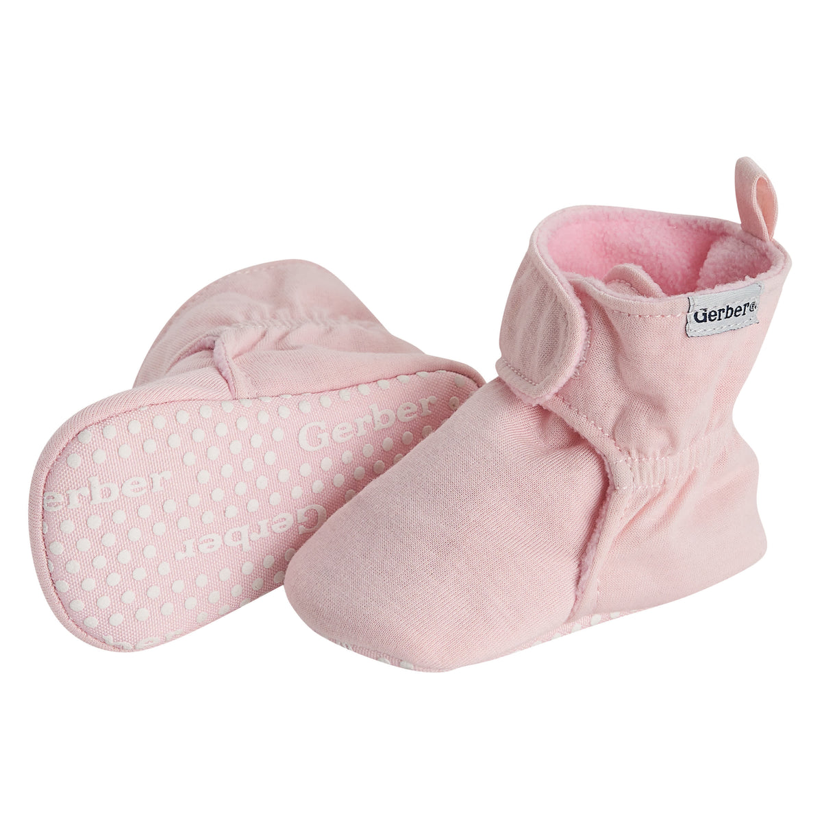 Baby Girls Pink Soft Booties, view 4