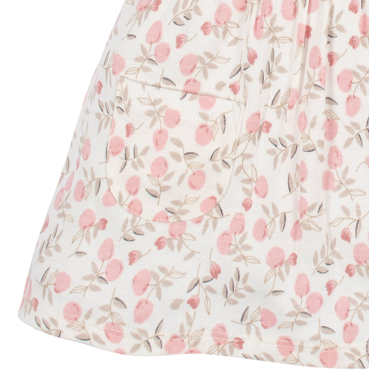Baby Girls Appley Sweet Short Sleeve Pocket Dress, view 2