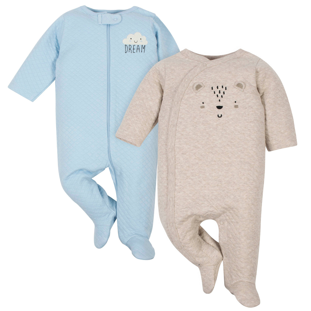 2-Pack Baby Boys Dream & Bear Quilted Sleep 'N Play