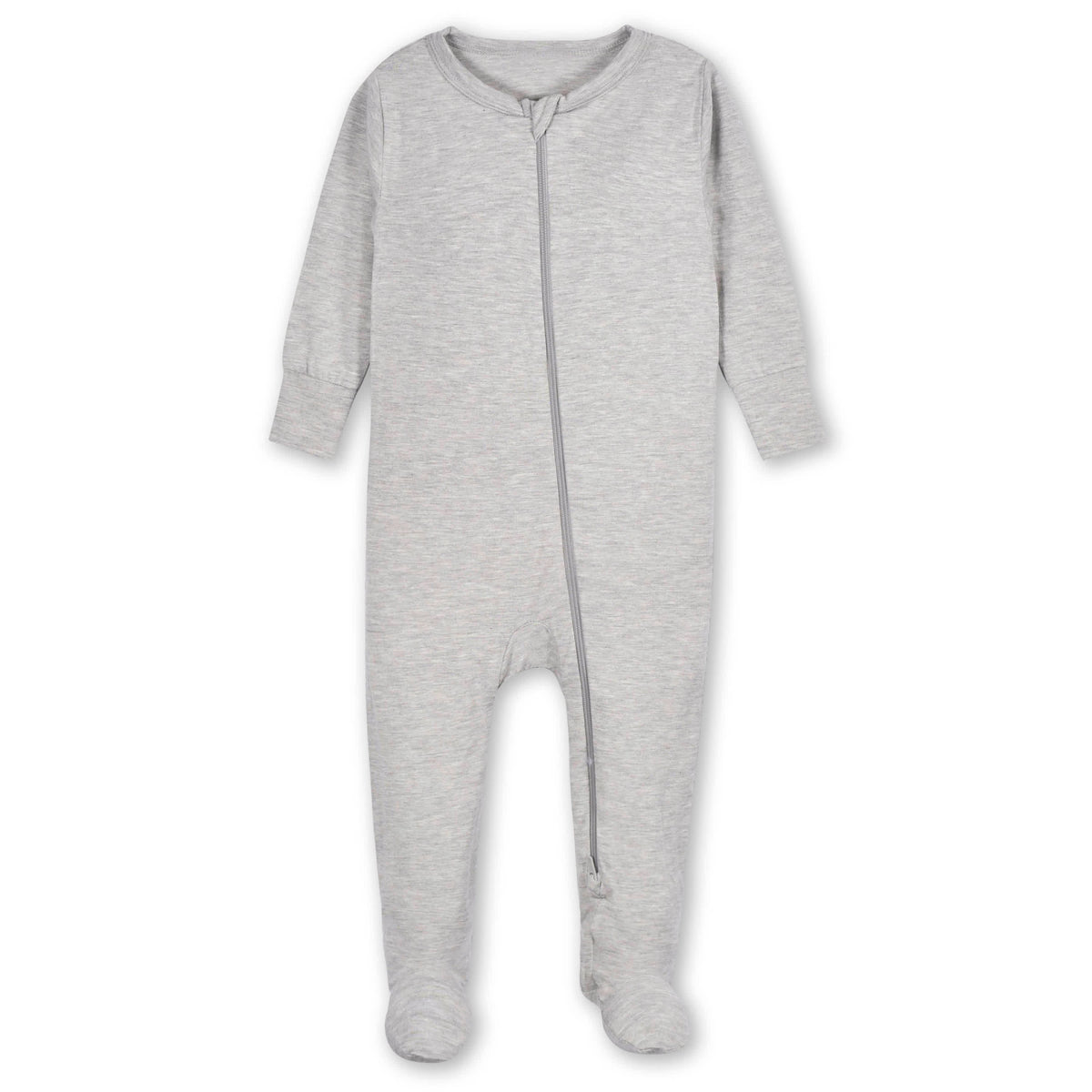 Baby & Toddler Glacier Gray Buttery Soft Viscose Made from Eucalyptus Snug Fit Footed Pajamas, view 2